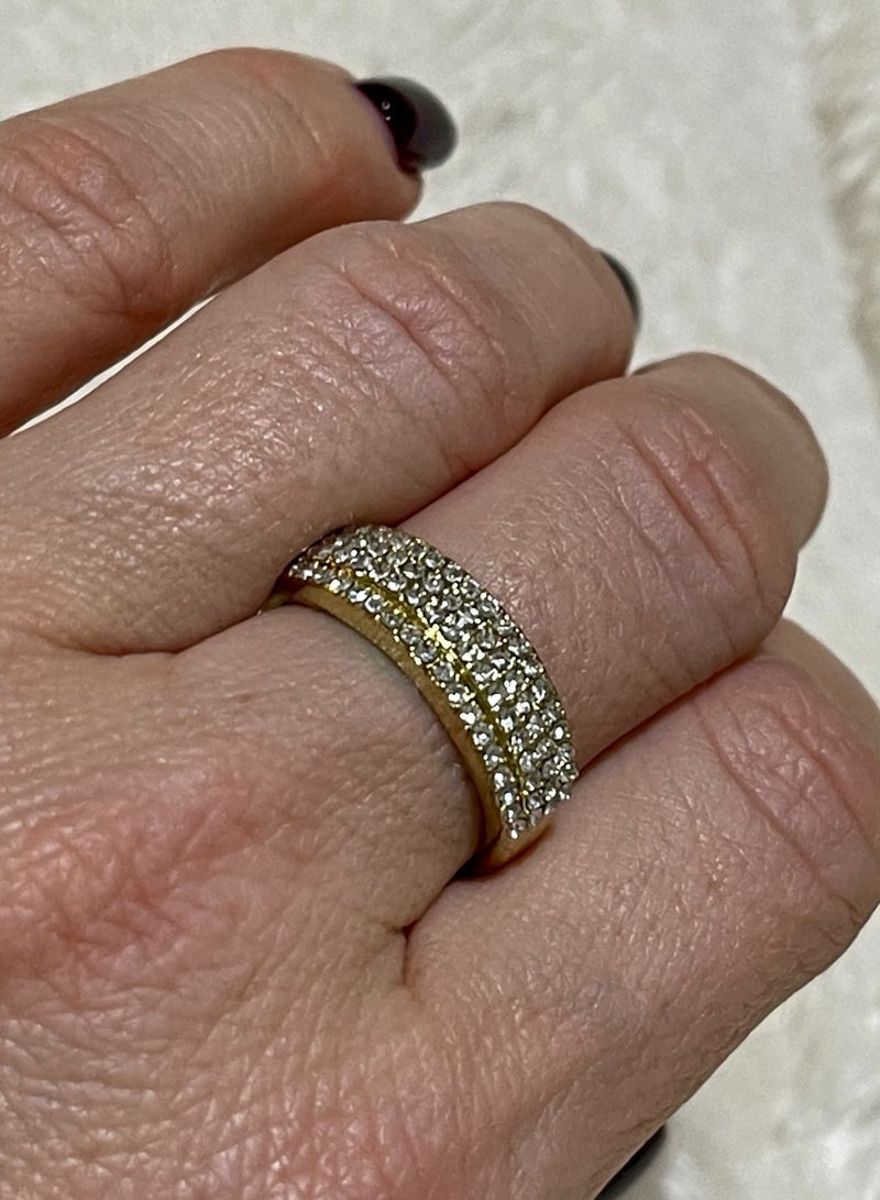 استراتيجية خاتم من الفضة الإسترليني عيار 925 مرصع بحجر الزركون المرصع بالألوان الذهبية - Image 2