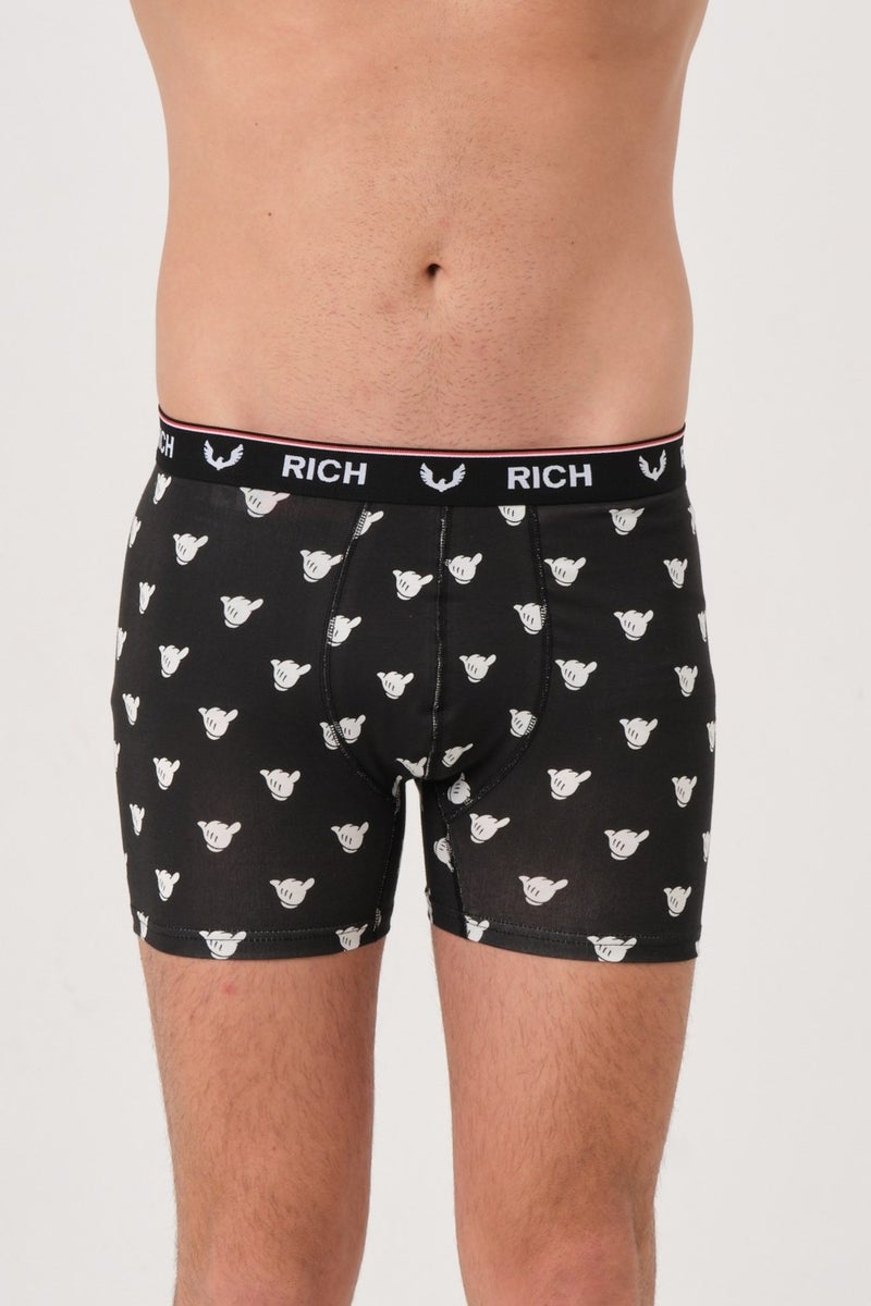 RICH Men's Plain and Patterned Lycra Boxer  - Image 3
