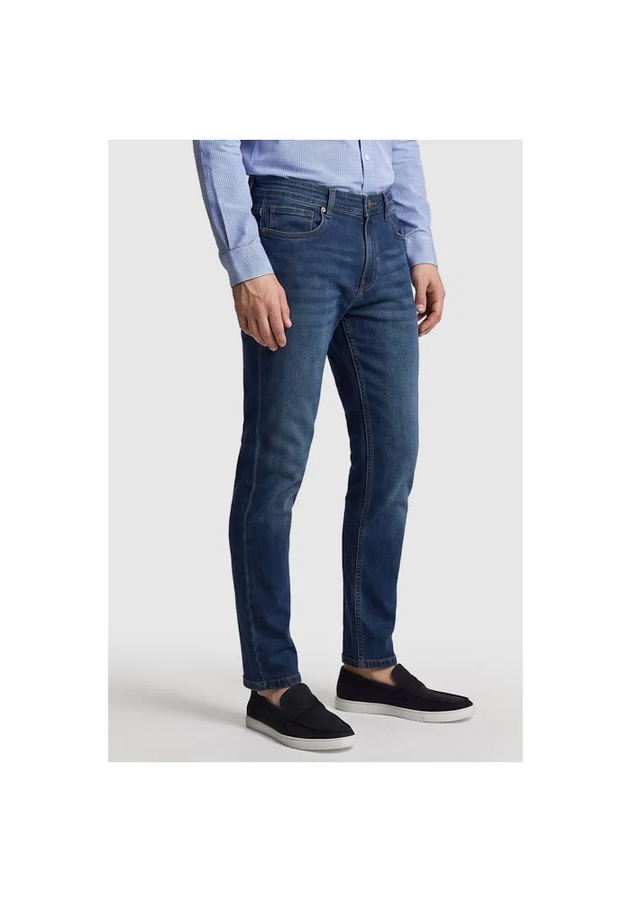 Washed Skinny Fit Jeans with Button Closure