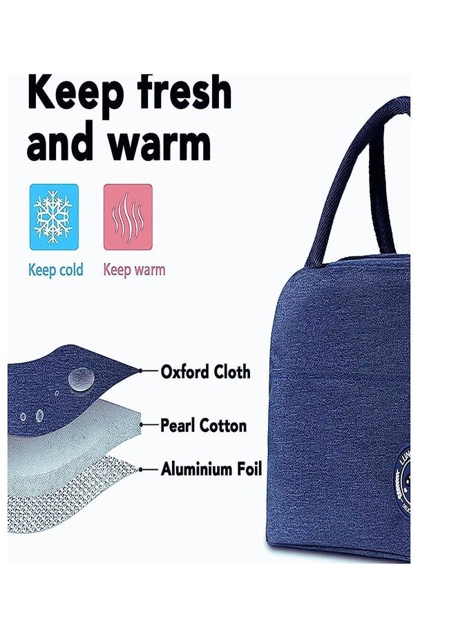 STARFLYER Insulated Lunch Bag Women Girls, Reusable Cute Tote Lunch Box for Adult & Men, Leakproof Cooler Lunch Bags for Work Office Travel School Picnic. (Blue) - Image 3