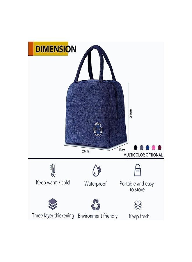 STARFLYER Insulated Lunch Bag Women Girls, Reusable Cute Tote Lunch Box for Adult & Men, Leakproof Cooler Lunch Bags for Work Office Travel School Picnic. (Blue) - Image 2