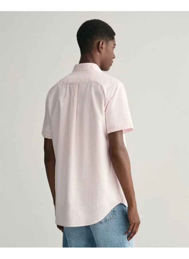 غانت Gant Regular Fit Gingham Poplin Short Sleeve Shirt