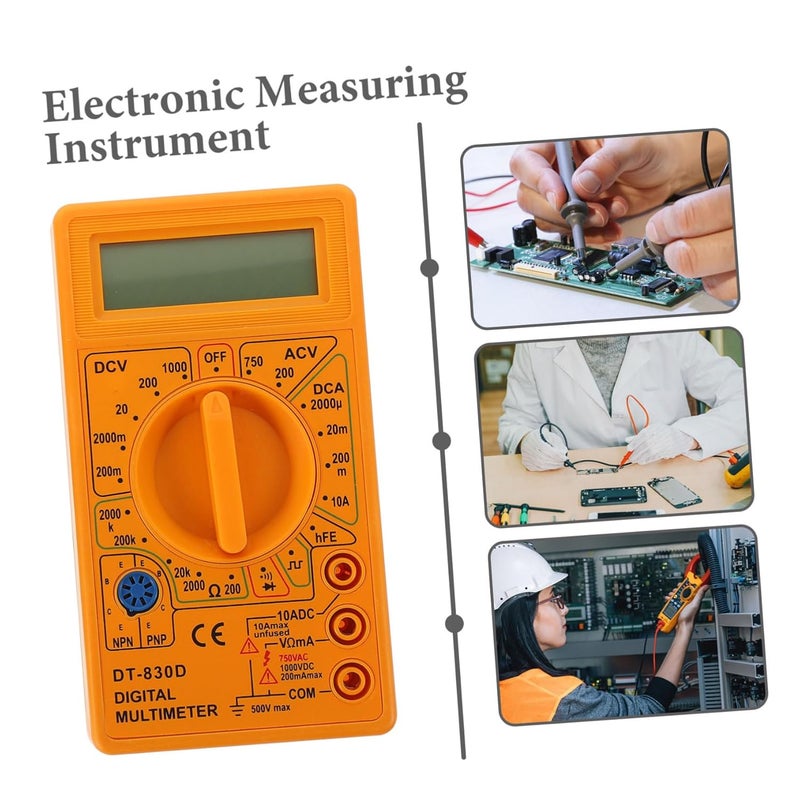 PRETYZOOM Multitester Electronic Tester Voltage Alternative Digital LCD Display Overload Protection Diode Continuity Test Leads Compact Portable - Image 3