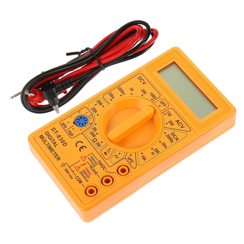 PRETYZOOM Multitester Electronic Tester Voltage Alternative Digital LCD Display Overload Protection Diode Continuity Test Leads Compact Portable - Image 1