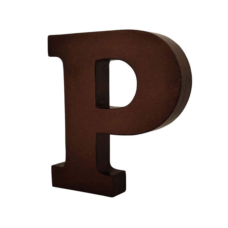 AKDAMA Wooden P Letter- English Upper Case Alphabets Cutouts for Art and Craft Work (P_Brown_15x2.5 cm) - Image 1