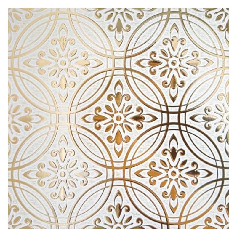 Main Street â€“ 24-Pack of 8 x8 Peel and Stick Backsplash Wallpaper Tiles â€“ Gold Pastel Painted Design â€“ Removable Self Adhesive Wall Tile for Kitchen, Renter-Friendly for Your Home and DIY Projects - Image 1
