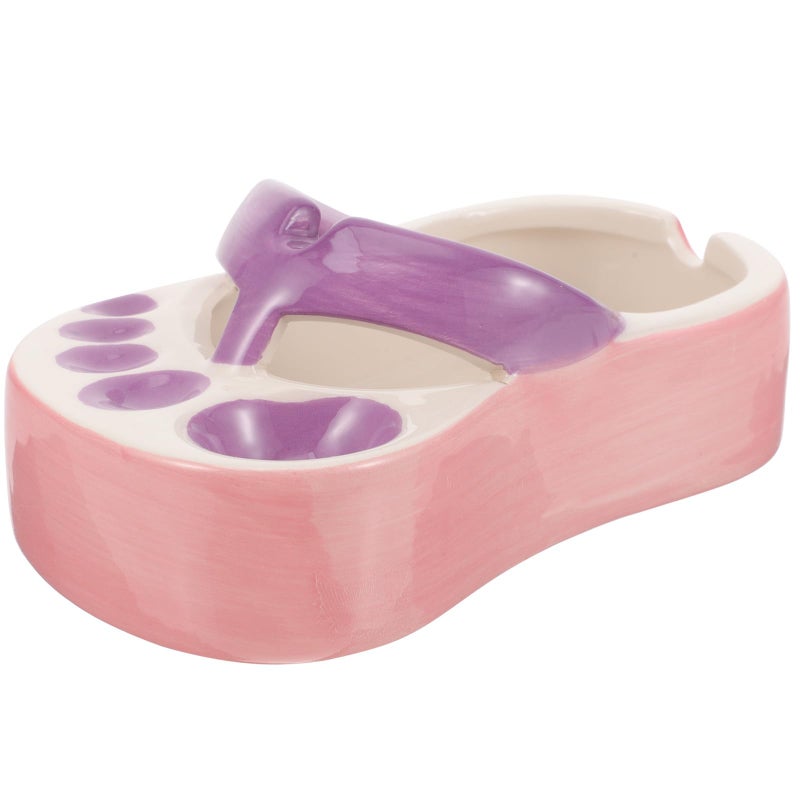 Creative Ceramic Slipper Ashtray Decorative Ash Holder Purple For Home And Outdoor - Image 2