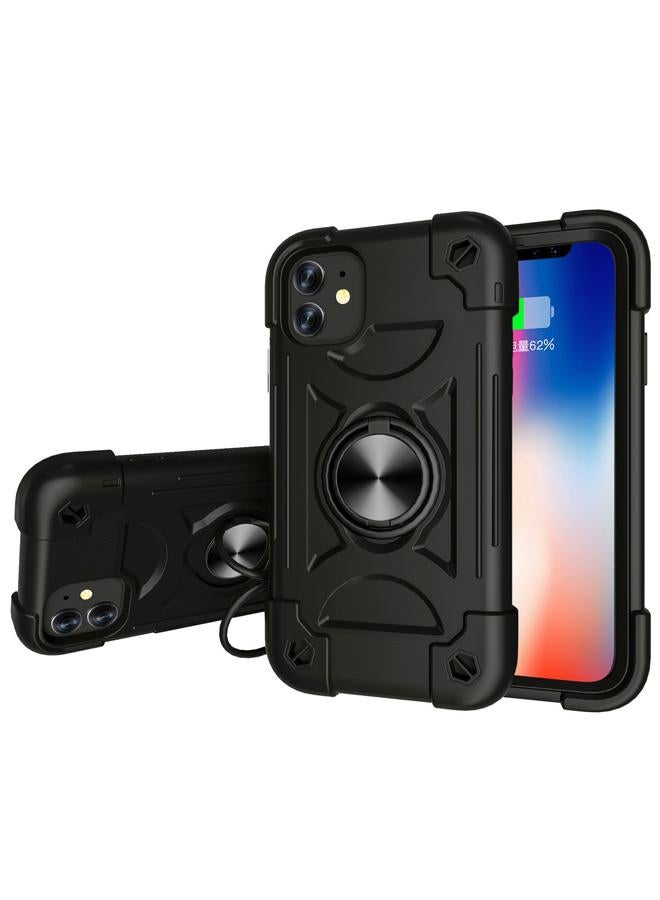 Zaboon Case For iPhone 11 Pro Max Shockproof Silicone + PC Protective Case with Dual-Ring Holder - Image 1
