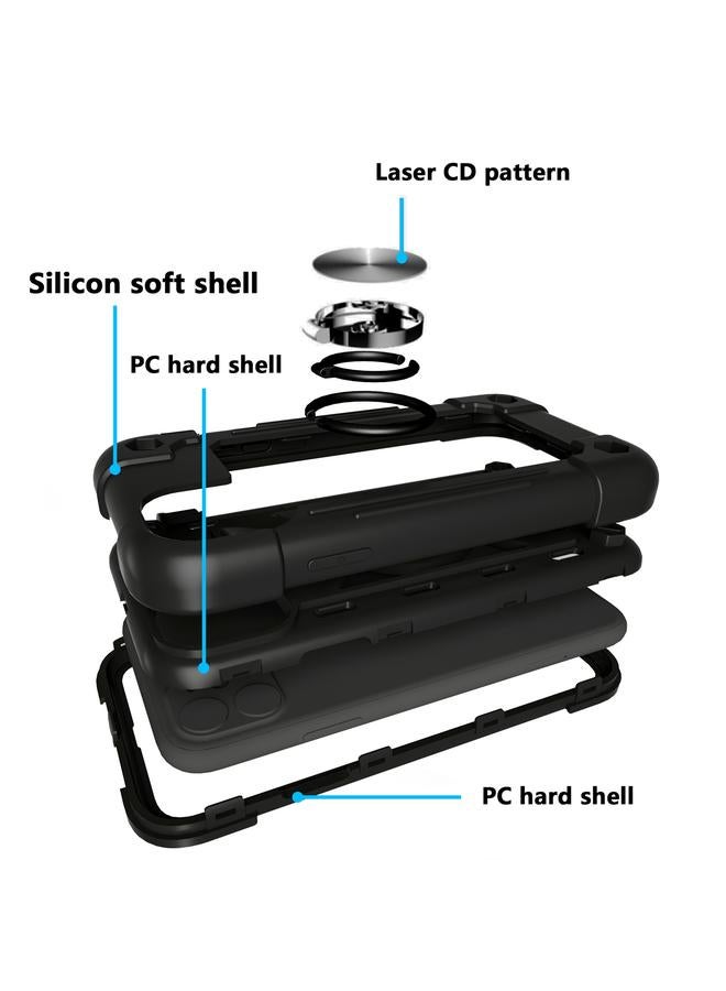Zaboon Case For iPhone 11 Pro Max Shockproof Silicone + PC Protective Case with Dual-Ring Holder - Image 3