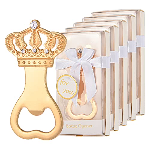 VZCBZC 50Packs Gold Crown Bottle Openers for Baby Shower, Wedding, and Birthday Party Favors Elegant and Practical Gift for Guests - Image 1