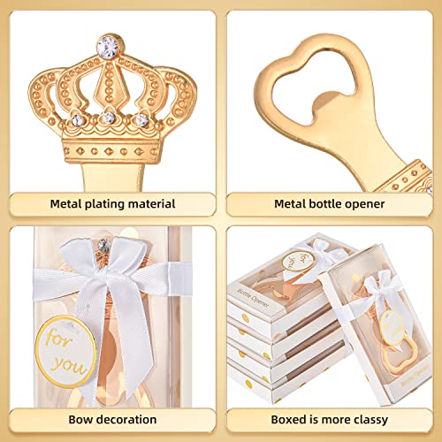 VZCBZC 50Packs Gold Crown Bottle Openers for Baby Shower, Wedding, and Birthday Party Favors Elegant and Practical Gift for Guests - Image 3