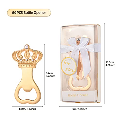 VZCBZC 50Packs Gold Crown Bottle Openers for Baby Shower, Wedding, and Birthday Party Favors Elegant and Practical Gift for Guests - Image 2