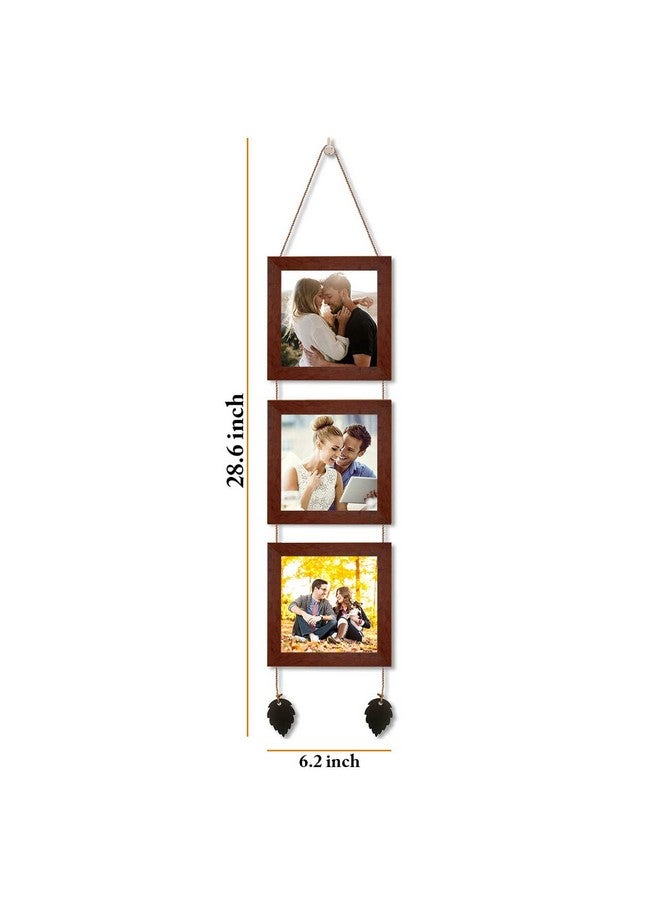 Art Street Photo Frame For Wall Set Wall Hanging Picture, Photo Frame For Home and Office Decoration (Set of 3, 5x5 Inch - Brown) - Image 3