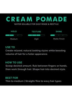 Zeus ZEUS Texture Cream Hair Pomade, Medium Hold, Natural Shine, Water Soluble Cream Pomade for Men (Made in USA) 4 oz.  - Image 5