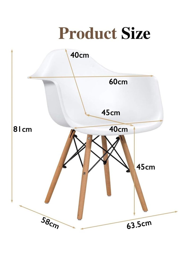 Mahmayi Mahmayi Cenare 9-Piece Dining Set for Kitchen, 160 X 80 Dining Table With 8 X DAW Arm Dining Chair - White  - Image 5