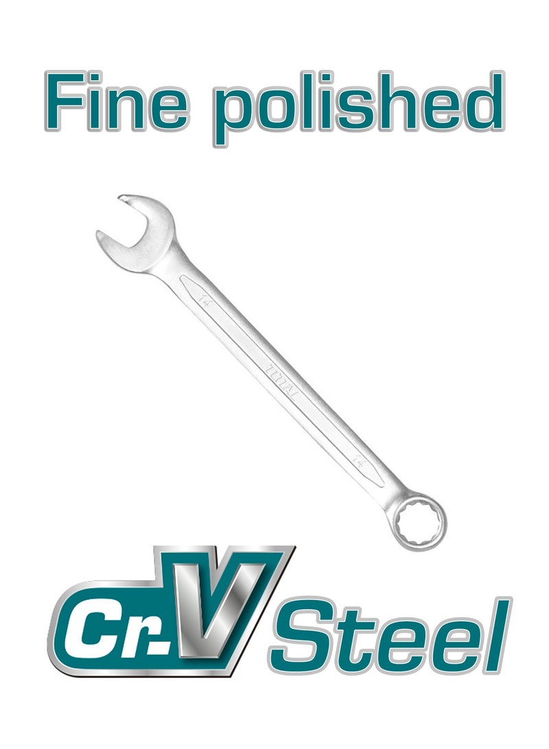 TOTAL 8-Piece Metric Combination Spanner Wrench Set (6mm-19mm) - Fine Polished Chrome Vanadium Steel Wrench Kit - THT102286-I - Image 3