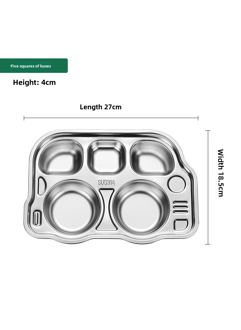 Generic - 304 Stainless Steel Partitioned Dinner Plate for Kids Car dinner plate - Image 1