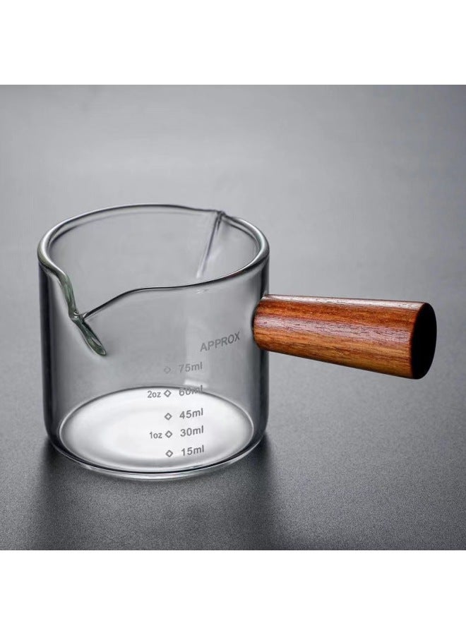 Borosilicate Glass Small Milk Cup Household Mini Coffee Cup With Scale, Wooden Handle Milk Can, Timely Delivery