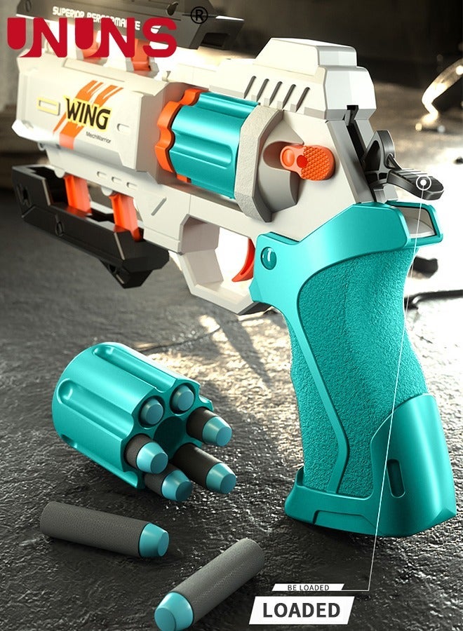 UNUNS Toy Foam Blasters,Soft Bullet Toy Revolver,Nerf Gun Fun,Lever Action Nerf Gun,Morph Burst Mech Revolver,Pistol Gun Shooting Game For Kids' Education,Memorable Gifts For Boys Girls Teens Adults,Green - Image 2
