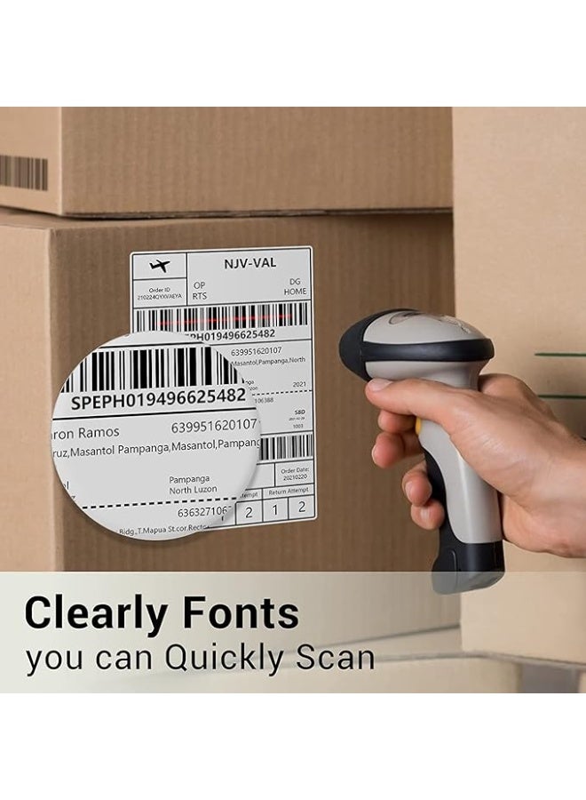 4x6‘ Thermal  Shipping Label, 4''x 6'' Fan-Fold Labels, Compatible with Rollo, MUNBYN, Zebra, Fargo Label Printer, 1 Pack of 300 Labels (White) - Image 3