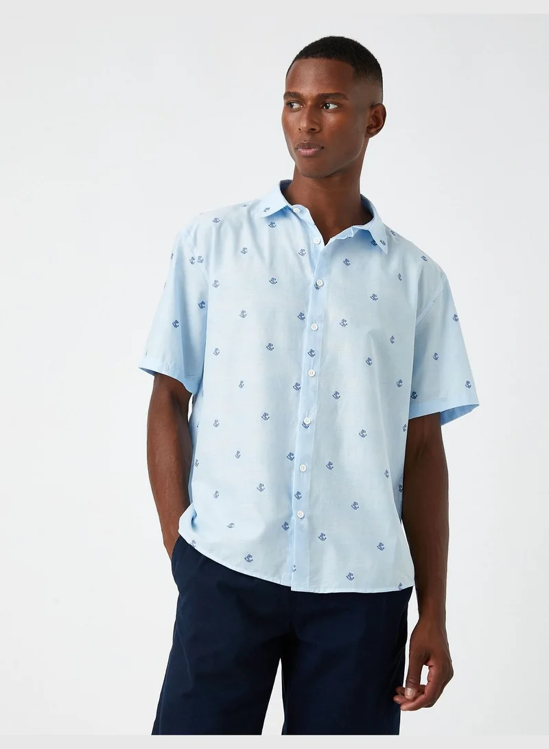 KOTON Patterned Short Sleeve Shirt