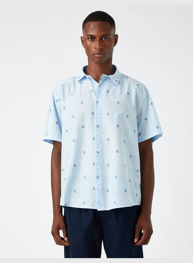 KOTON Patterned Short Sleeve Shirt