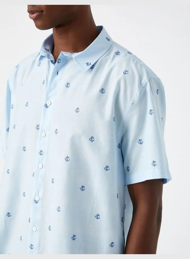 KOTON Patterned Short Sleeve Shirt