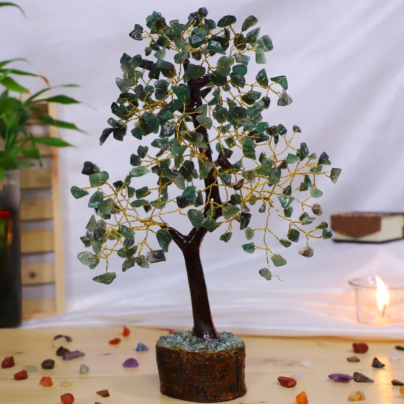 Crystal Divine Green Jade Crystal Tree Handmade Home Decor Items Crystal Bonsai Tree Showpiece for Home Decor Vastu Gift Items for Home Decoration Hall Decoration Items Healing Crystals Tree Gifts - Image 1