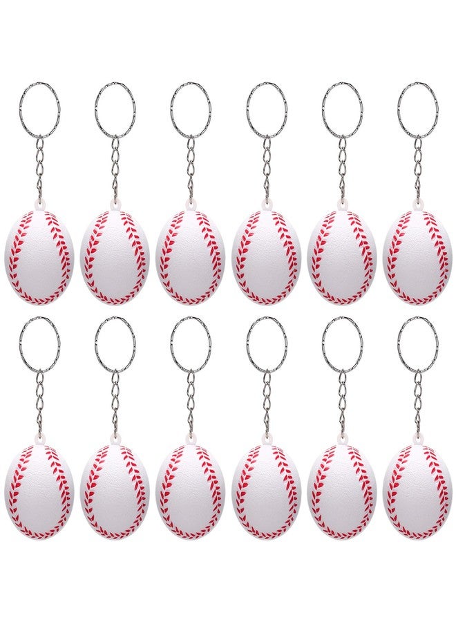 DEARIDAP 12 PCS Mini Foam Squeeze Baseball, Small Sports Stress Ball Keychains, 1.57 in Ball Keychains Bulk for Game Party Decoration Bag Gift Fillers - Image 1