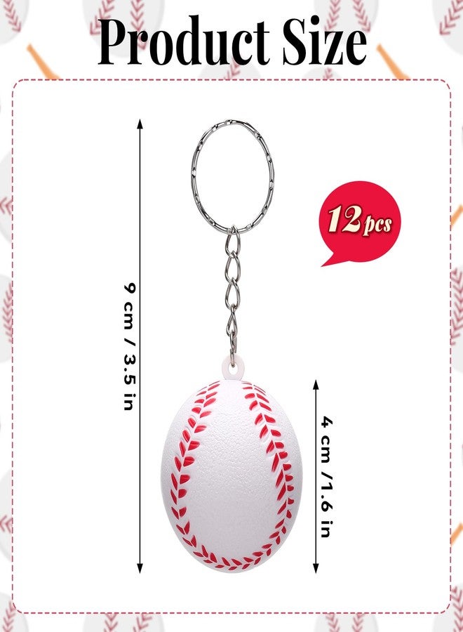DEARIDAP 12 PCS Mini Foam Squeeze Baseball, Small Sports Stress Ball Keychains, 1.57 in Ball Keychains Bulk for Game Party Decoration Bag Gift Fillers - Image 2