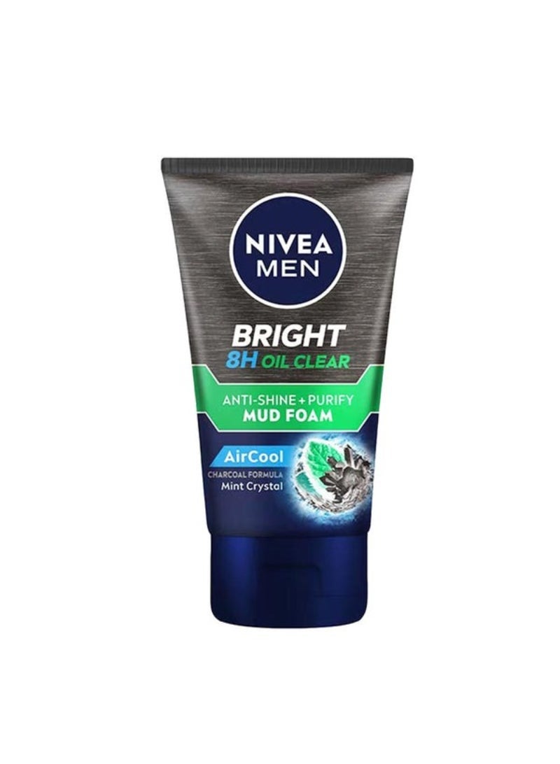 Nivea Men Bright 8h Oil Clear Detox Mud Foam 100g