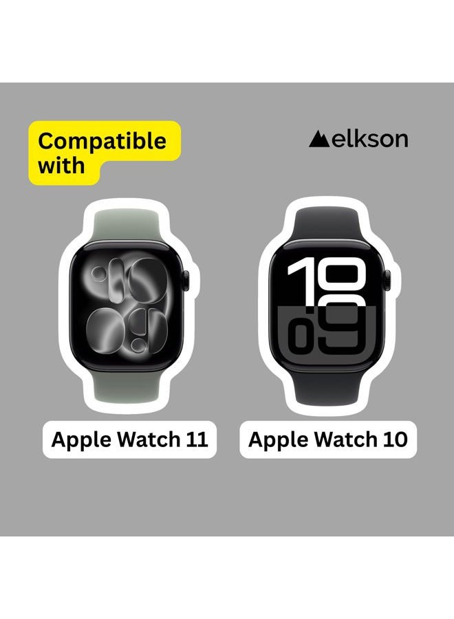 elkson Compatible with Apple Watch 46mm Bumper Case, Quattro Series Rugged Case for Apple Watch and iWatch Series 10 X, Military Grade Durable Protective Cover, Flexible Shock Proof, Grey - Image 2