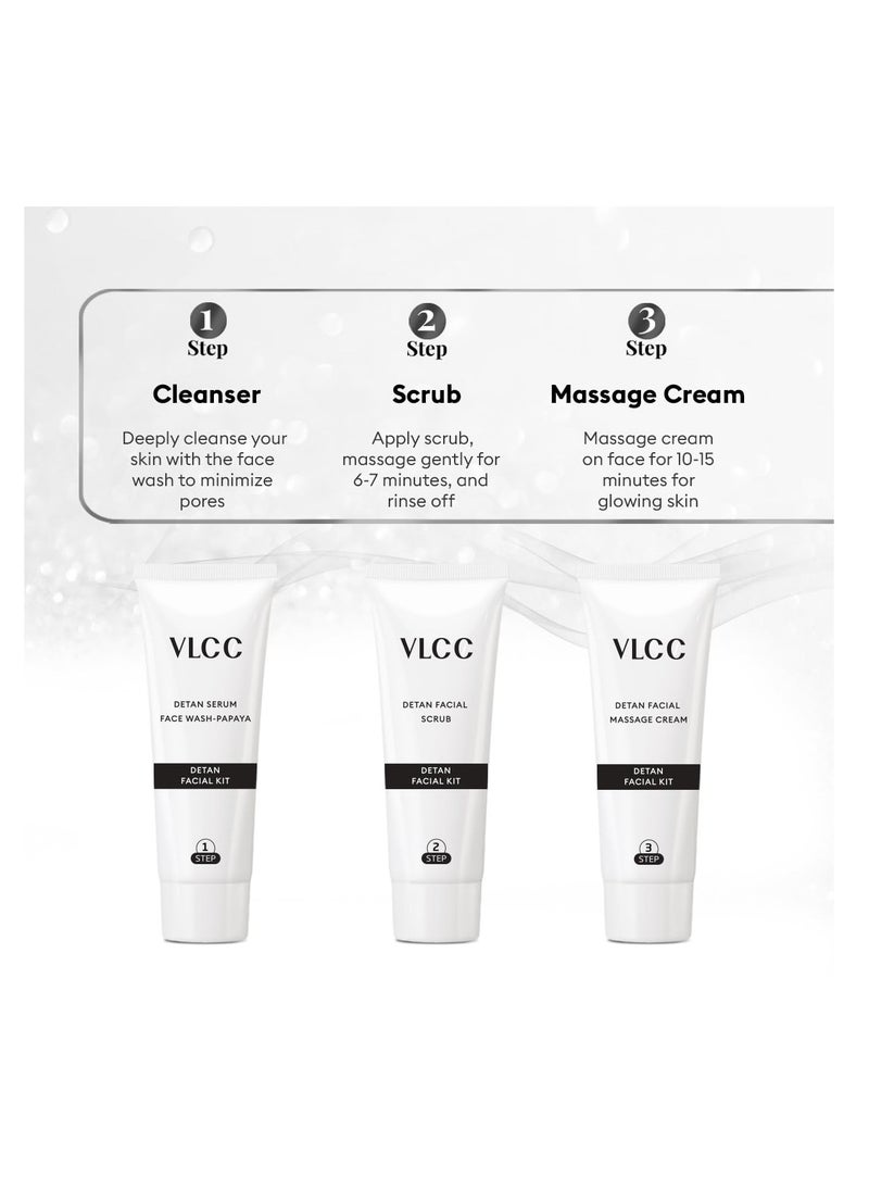 VLCC - De-Tan Facial Kit - 180g (150g+30ml) | For Tan Removal | Hydrates, Helps Removes Dark Spots, Pigmentation, Pores, Blackheads & Whiteheads | With SPF 15+ Moisturizer - Image 1