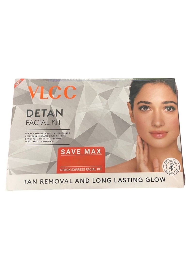 VLCC De-Tan Facial Kit - 180g (150g+30ml) | For Tan Removal | Hydrates, Helps Removes Dark Spots, Pigmentation, Pores, Blackheads & Whiteheads | With SPF 15+ Moisturizer - Image 1