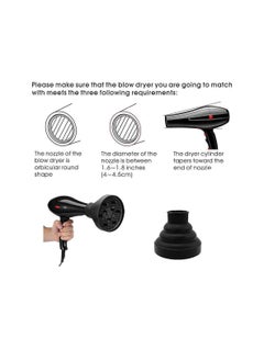 Generic 1pcs Hair Diffuser Attachment for Hair Dryer Travel Collapsible Portable Diffuser for Curly Hair Women .Airflow Attachment for Salon or Home Use with Nozzle 1.65-1.9In  - Image 4