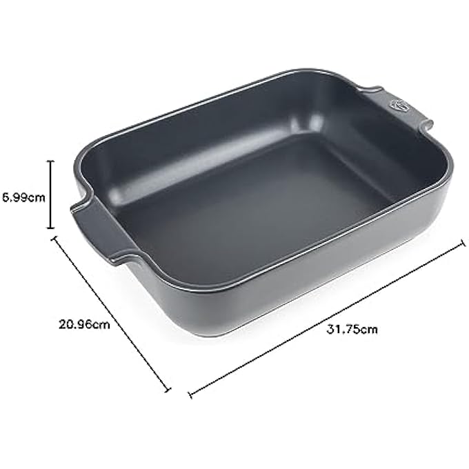 rayihni Appolia Rectangular Oven Dish 32Cm Slate Ceramic Mechanical And Thermal Shock Resistant 20 To 250C Ergonomic Handles10 Year Warranty Made In France - Image 3