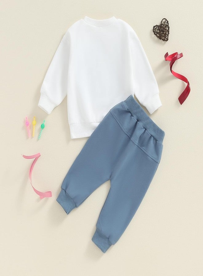Kayotuas Baby Boy Birthday Outfit Toddler Fall Clothes Infant Birthday Boy Shirt & Pants Set Cute 2 Piece Cake Smash Outfits, Blue I'm the Birthday Boy, 2-3 years - Image 4