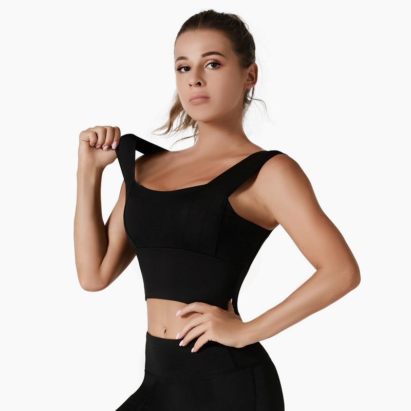 Yoga Bra Women'S Sports Underwear Short-Sleeved Moisture-Wicking Running Fitness Suit Trousers High-Strength Shockproof Vest Set - Image 1