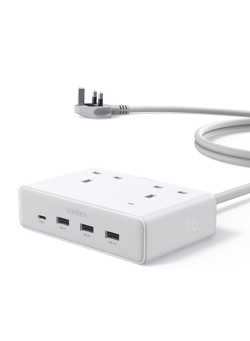 Ugreen 2990W Power Strip Home Extension Plug With 2AC Ports 3A1C Fast USB Charger 20W With 1.5M Extension Cable Charging Station Space Saving Suitable for Living Room Bed Room Kitchen Outdoor - Image 1