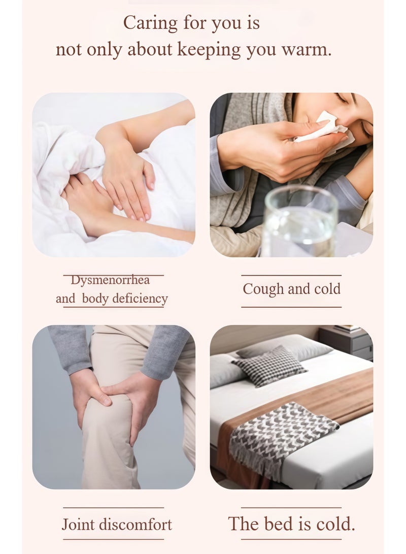 قربة ماء ساخن بغطاء ناعم ومتين، سعة 500 مل، خالية من مادة BPA، لتخفيف آلام الدورة الشهرية، كمادات ساخنة وعلاج بارد، لتخفيف آلام الظهر والرقبة وآلام الدورة الشهرية، غطاء مانع للتسرب، جراب يد طويل ودافئ من القطيفة، قابل لإعادة الاستخدام للنساء والفتيات، قربة ماء ساخن محمولة للمكتب والمنزل والسرير - Image 3