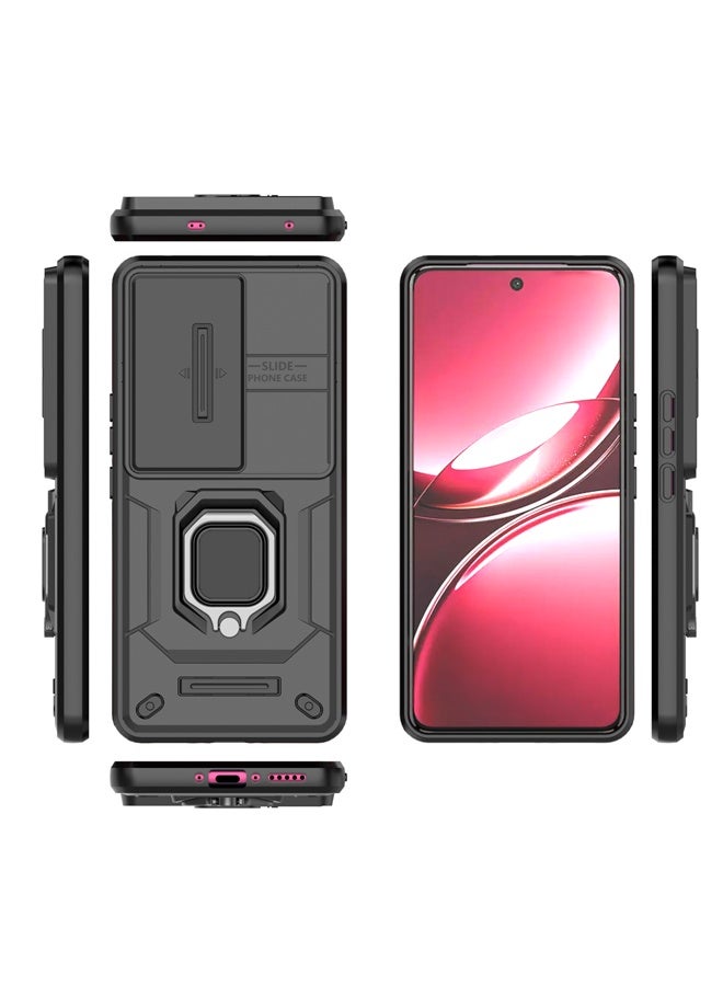 X-level Magnetic Phone Case vivo v50 AI 5G Lens Sliding Window Magnetic Bracket 2 in 1 [PC+TPU] Kickstand  Case Cover Protector with Camera Len Protection Anti-Scratch Shockproof Anti-Fingerprints Back Cover with 360 Car Mount Magnetic Ring Holder Case Protector - Image 4