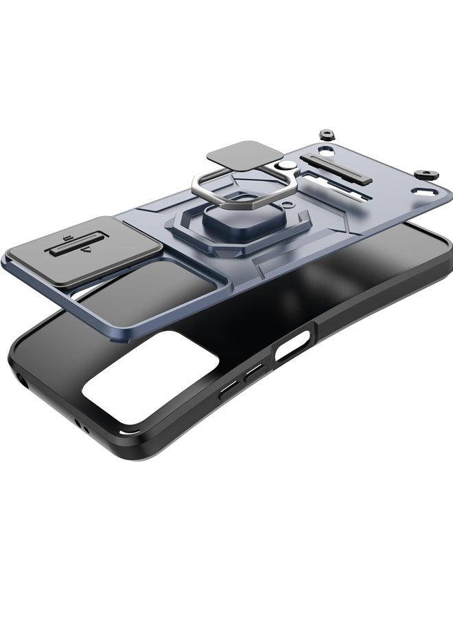 X-level Magnetic Phone Case vivo v50 AI 5G Lens Sliding Window Magnetic Bracket 2 in 1 [PC+TPU] Kickstand  Case Cover Protector with Camera Len Protection Anti-Scratch Shockproof Anti-Fingerprints Back Cover with 360 Car Mount Magnetic Ring Holder Case Protector - Image 5