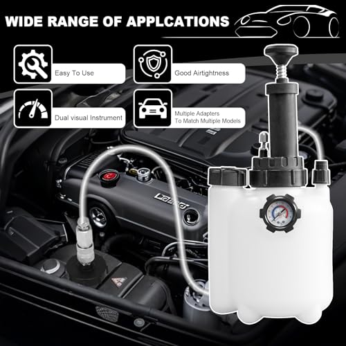 HCDDQP 3L Brake Bleeder Kit with Universal Adapter, Manual Brake Bleeder Vacuum Pump Kit with 1L Brake Bleeder Bottle and 4 Master Cylinder Adapters, Brake Bleeding Kit Suitable for Most Vehicles - Image 4