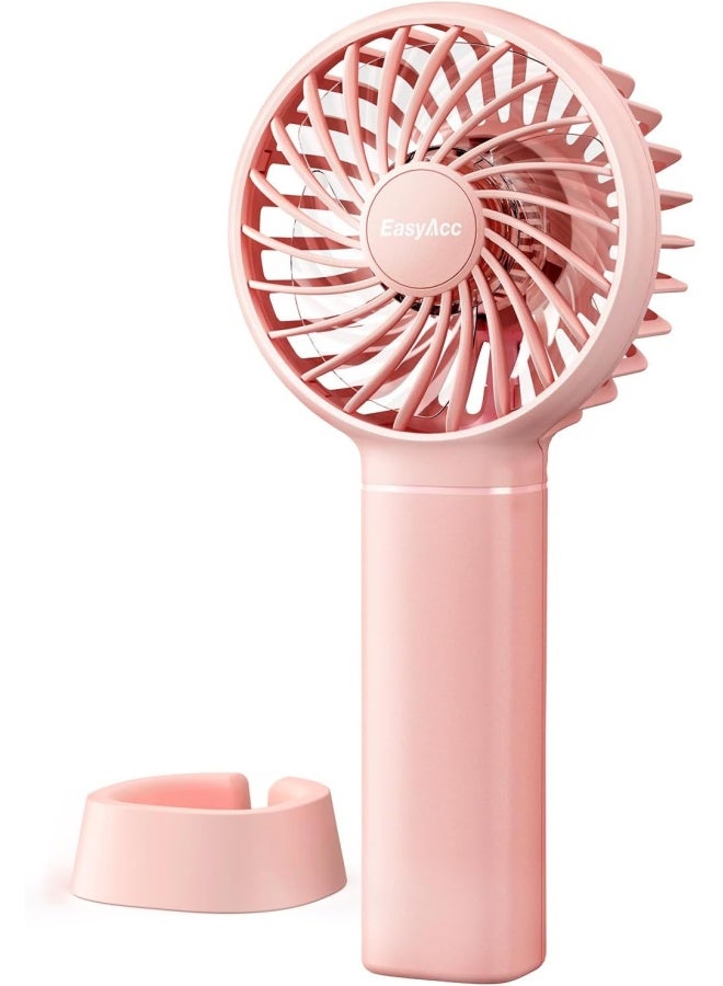 Easyacc Mini Handheld Fan, Portable Personal Pocket Fan Lifetime Service Powerful Wind 3 Speeds With Lanyard And Detachable Base Cooling Desk Fan For Kids Elderly Women For Travel Outdoor Office Pink - Image 1