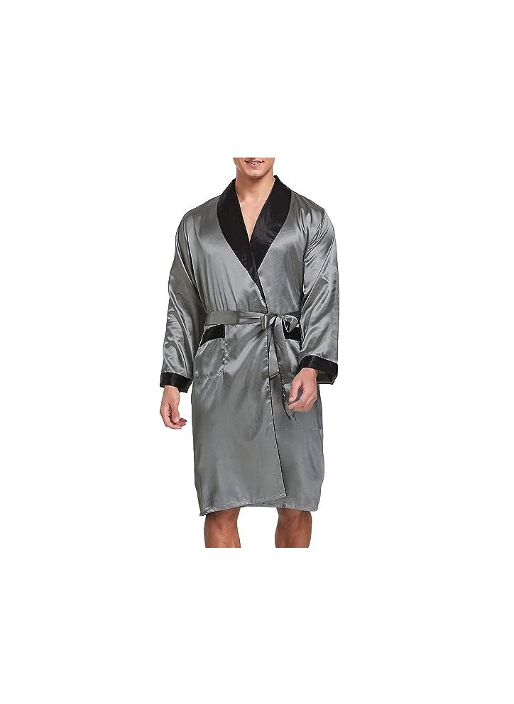 Generic Men's satin robe and shorts set  - Image 1