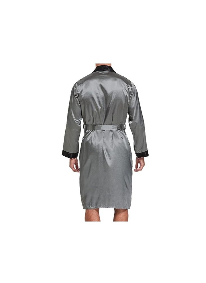 Generic Men's satin robe and shorts set  - Image 2