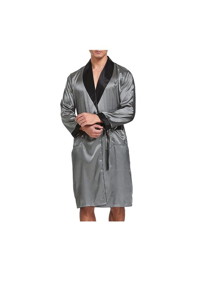 Generic Men's satin robe and shorts set  - Image 4