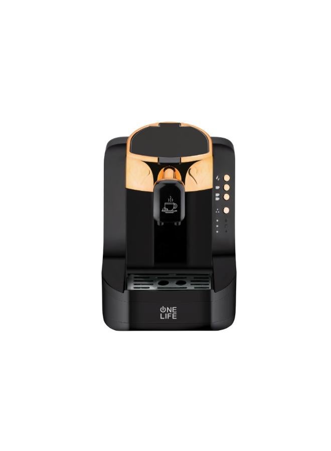 One Life Turkish coffee machine 750 W TC70G Black & gold Water Tank 1-liter Double cup - Image 1