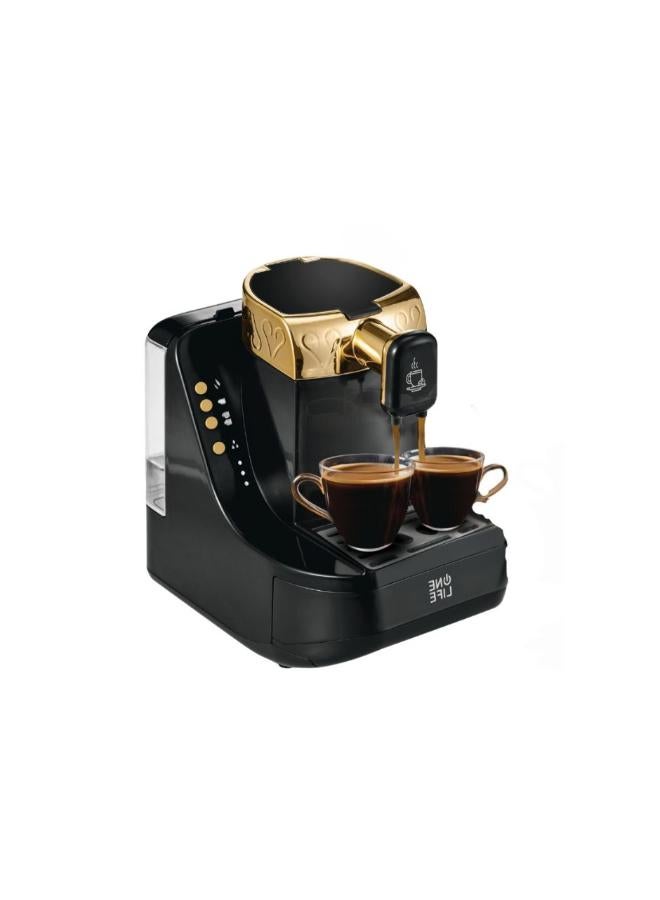 One Life Turkish coffee machine 750 W TC70G Black & gold Water Tank 1-liter Double cup - Image 2