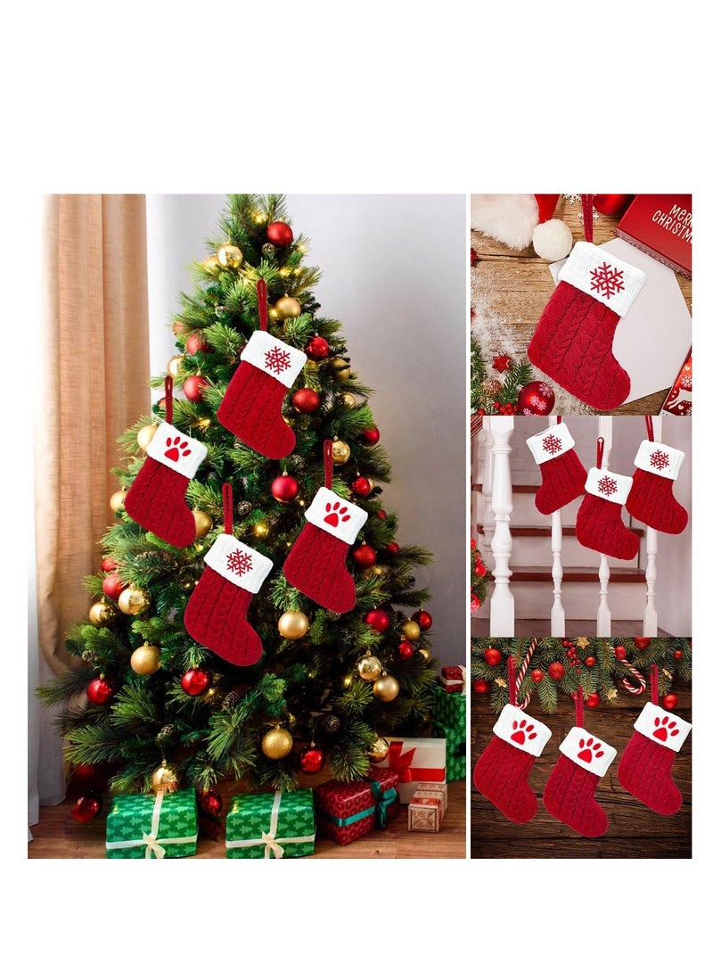 Christmas Stockings Christmas Sock Ornaments Mini Cute Kids Gift Candy Stocking Bags Christmas Decoration Hanging Socks for Xmas Tree Decor (4PCS) - Image 1